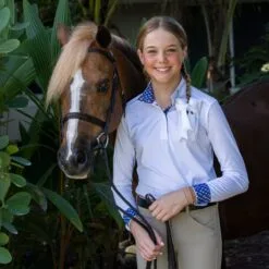 Essex Classics Talent Yarn Long Sleeve Show Shirt -Smartpak Equine Shop 21096 bluesnowcones l1