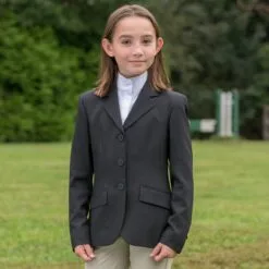 RJ Classics Girl’s Hampton Blue Label Show Coat -Smartpak Equine Shop 21591 black lifestyle