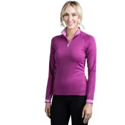 Kastel Signature 1/4 Zip Sun Shirt - Clearance! -Smartpak Equine Shop 25122 berry 1