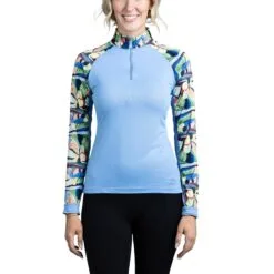 Kastel Signature 1/4 Zip Sun Shirt - Clearance! -Smartpak Equine Shop 25122 blueabstract 1