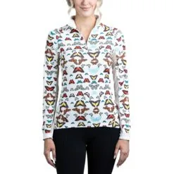 Kastel Signature 1/4 Zip Sun Shirt - Clearance! -Smartpak Equine Shop 25122 creambutterfly 1