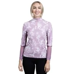 Kastel Signature 1/4 Zip Sun Shirt - Clearance! -Smartpak Equine Shop 25122 lilacfloral 1