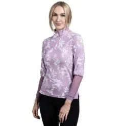 Kastel Signature 1/4 Zip Sun Shirt - Clearance! -Smartpak Equine Shop 25122 lilacfloral 2