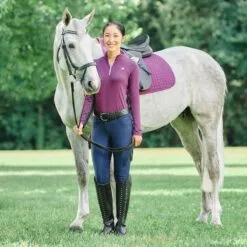 Hadley Mid-Rise Breeches By SmartPak - Full Seat - Clearance! -Smartpak Equine Shop 25903 sugarplumnavy 24690 navy 32356 whorse 0429