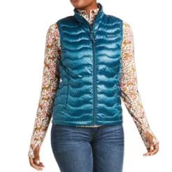 Ariat Ideal 3.0 Down Vest -Smartpak Equine Shop 30100 iridescenteurasianteal front
