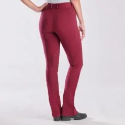 Piper Knit Mid-Rise Boot Cut Breeches By SmartPak - Knee Patch - Clearance! -Smartpak Equine Shop 31466 merlot charcoal 8474