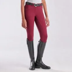 Piper Knit Mid-Rise Breeches By SmartPak - Full Seat - Clearance! -Smartpak Equine Shop 31469 merlot charcoal 8600