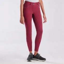 Piper Knit Mid-Rise Breeches By SmartPak - Full Seat - Clearance! -Smartpak Equine Shop 31469 merlot charcoal 8609