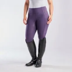 Kerrits Thermo Tech Full Leg Tight - Knee Patch - Clearance! -Smartpak Equine Shop 32431 blackberry black 6280