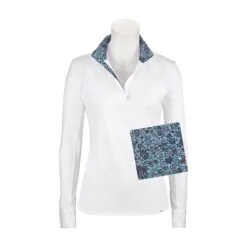 RJ Classics Maddie Long Sleeve Show Shirt W/ 37.5 Temperature Regulating Technology - Clearance -Smartpak Equine Shop 33198 bluepaislyfloral 3