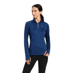 Ariat Prophecy 1/4 Zip Baselayer - Clearance! -Smartpak Equine Shop 33405 estateblue 4