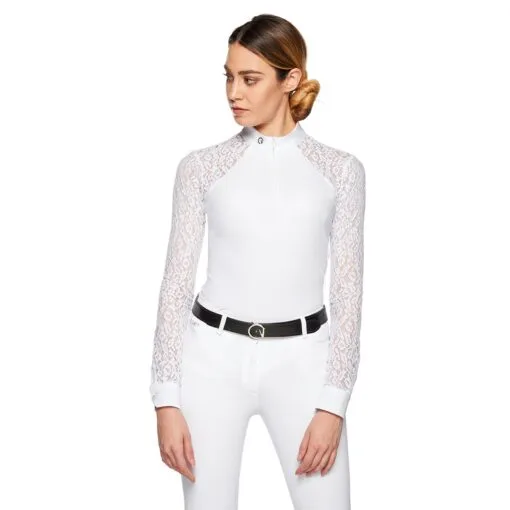 EGO7 Florentine Long Sleeve Show Shirt -Smartpak Equine Shop 33614 white front