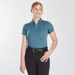 Hadley SunShield 1/4 Zip Short Sleeve By SmartPak - Clearance! -Smartpak Equine Shop 33993 darkharborbluea 1