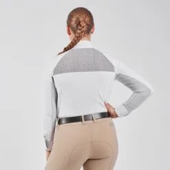 Piper Printed Mesh Long Sleeve Show Shirt By SmartPak - Clearance! -Smartpak Equine Shop 34001 geo 2179