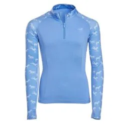 Piper SmartCore™ Block Print Long Sleeve Kids 1/4 Zip Sun Shirt By SmartPak - Clearance! -Smartpak Equine Shop 34004 runninghorses 26437