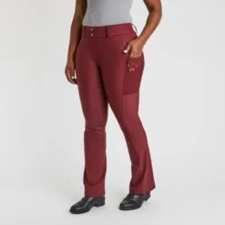 Piper Fusion Boot Cut Breech By SmartPak- Knee Patch - Clearance! -Smartpak Equine Shop 34032 merlot 2