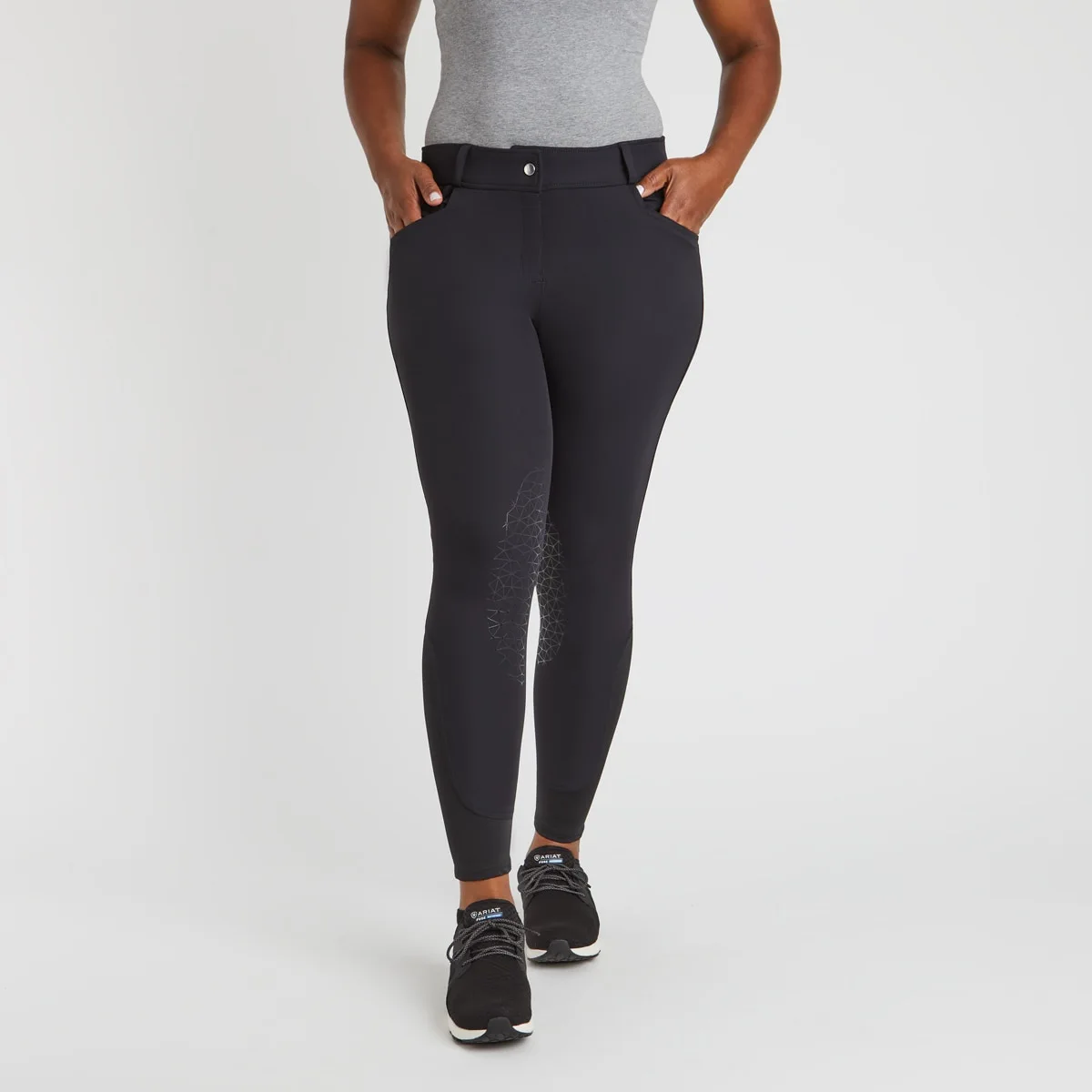 Hadley Mid-Rise Silicone Grip Breeches By SmartPak - Knee Patch 1 Hadley Mid-Rise Silicone Grip Breeches By SmartPak - Knee Patch