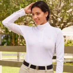 RJ Classics Sofia Long Sleeve Blue Label Show Shirt -Smartpak Equine Shop 35347 white l1