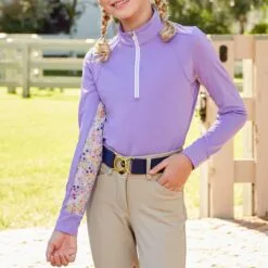 RJ Classics Lyla Jr Sun Shirt W/ 37.5 Temperature Regulating Technology - Clearance! -Smartpak Equine Shop 35348 purplepaisley l1