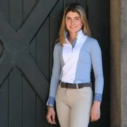 Essex Classics Luna Performance Long Sleeve Show Shirt -Smartpak Equine Shop 35497 skybluehorse l1