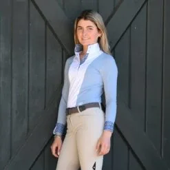 Essex Classics Luna Performance Long Sleeve Show Shirt -Smartpak Equine Shop 35497 skybluehorse l2