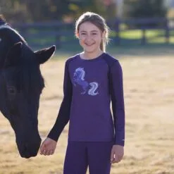 Kerrits Kids Free Frolic Base Layer Top -Smartpak Equine Shop 35837 huckleberry 3