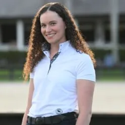 Essex Classics Luna Performance Short Sleeve Show Shirt -Smartpak Equine Shop 36089 lookingbackhorse 2