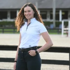 Essex Classics Luna Performance Short Sleeve Show Shirt -Smartpak Equine Shop 36089 lookingbackhorse 3