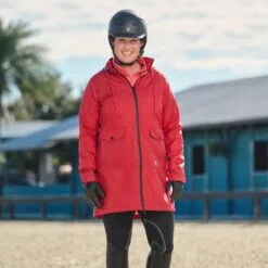 Piper Riding Raincoat - Clearance! -Smartpak Equine Shop 55 35135 35294 33431 darkpoppy lightpoppy blackwhite 3222